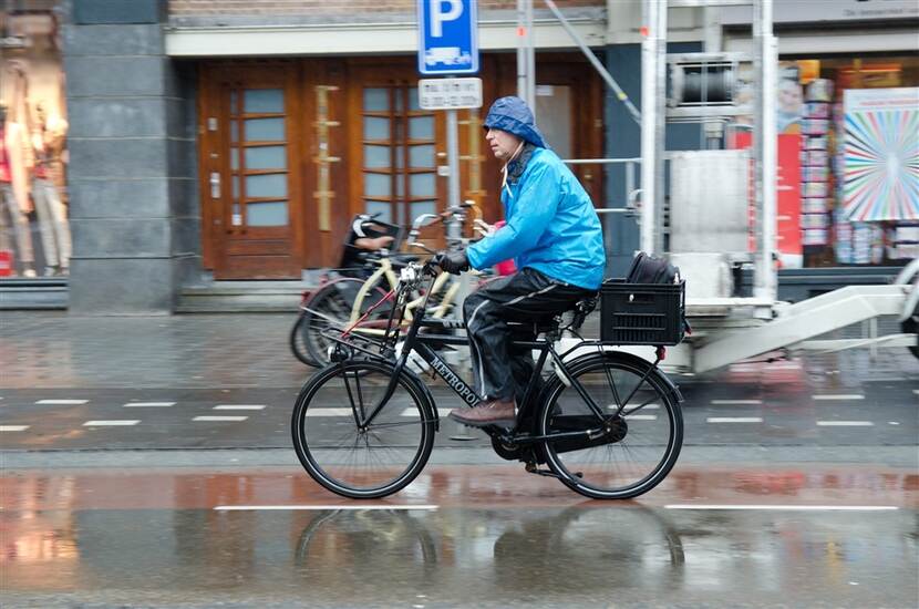 Fietsen in de regen