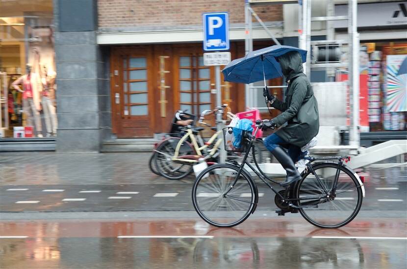 Fietsen in de regen